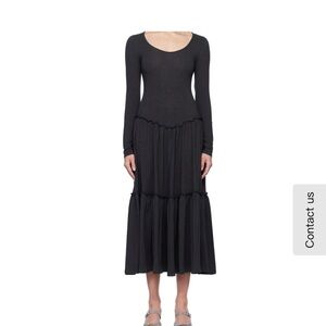 Paloma Wool Dark Gray Tiered Hernan Dress